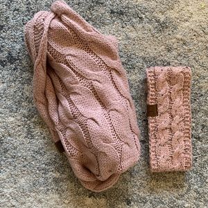 C.C Exclusives Pink Winter Scarf and Headband